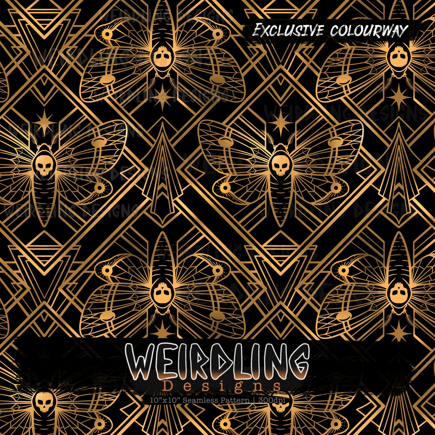 Moth Deco - Exclusive Seamless Design- 7 Colourways