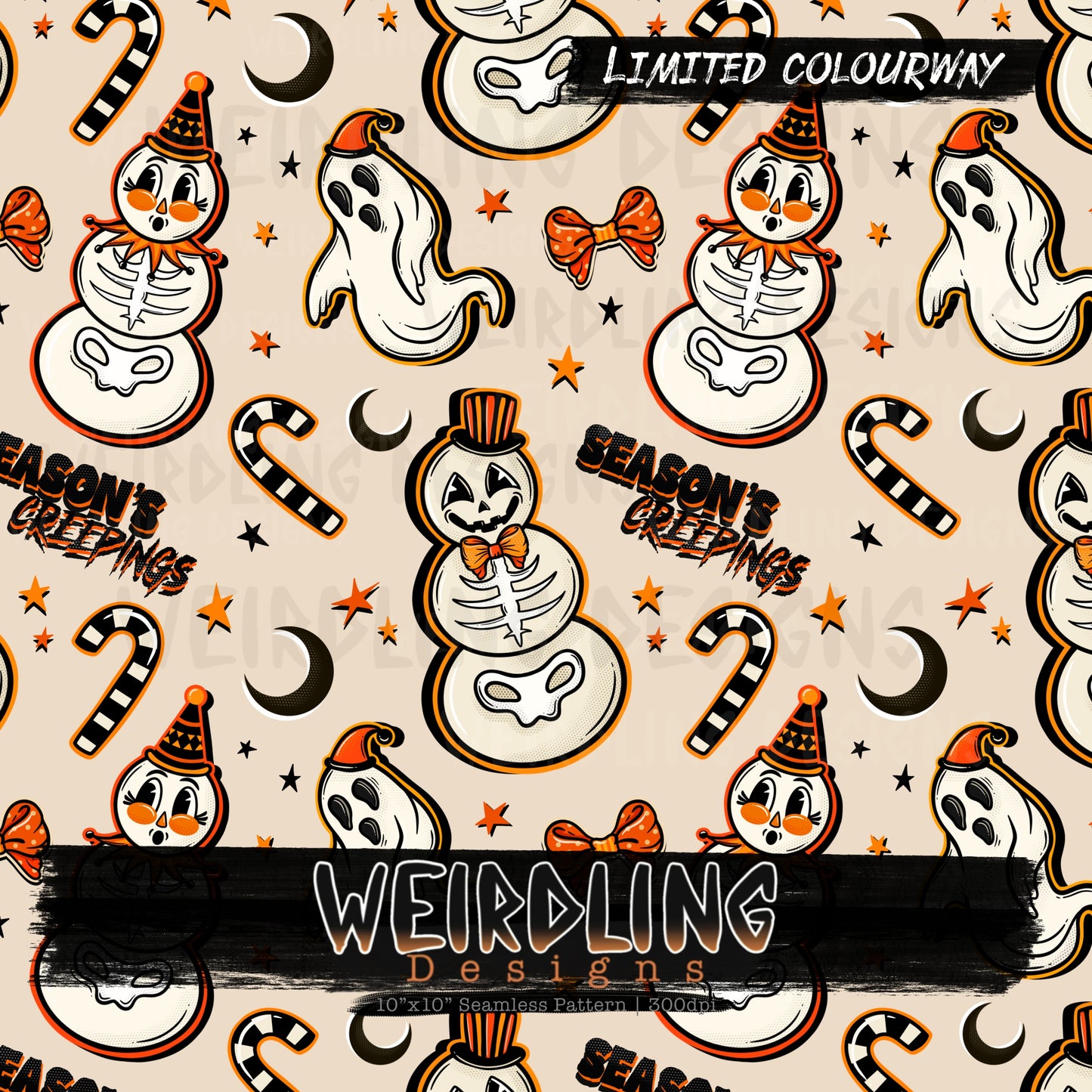 Vintage Snowmen - Limited Seamless Design- 6 Colourways