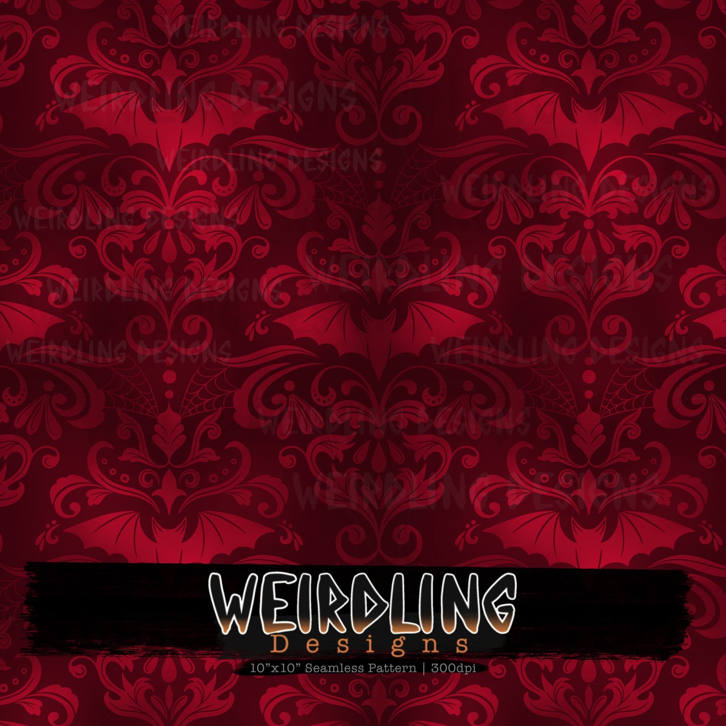 Damask Bats - Limited Seamless Design - 13 Colourways