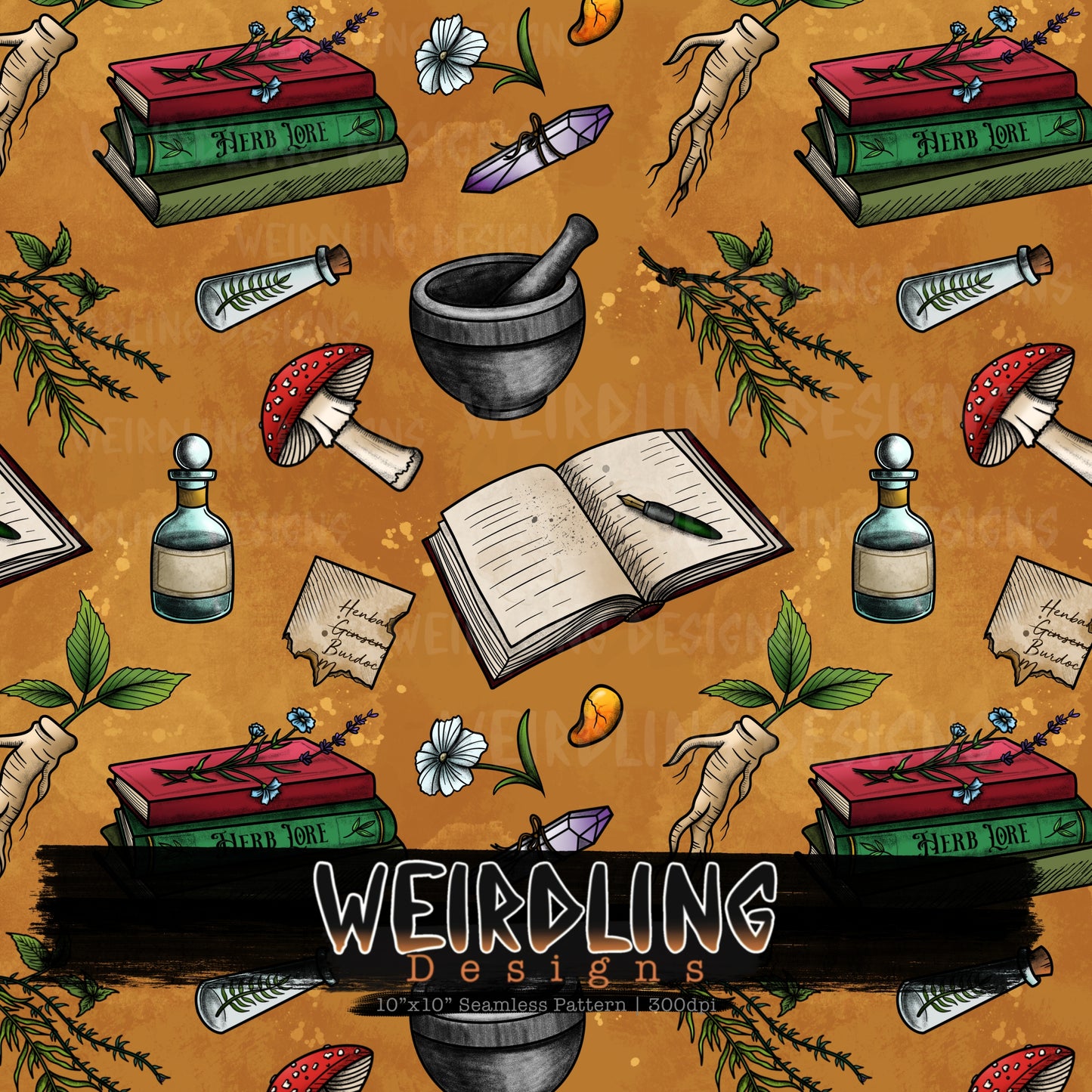 Herb Craft - Exclusive Seamless Design- 7 Colourways