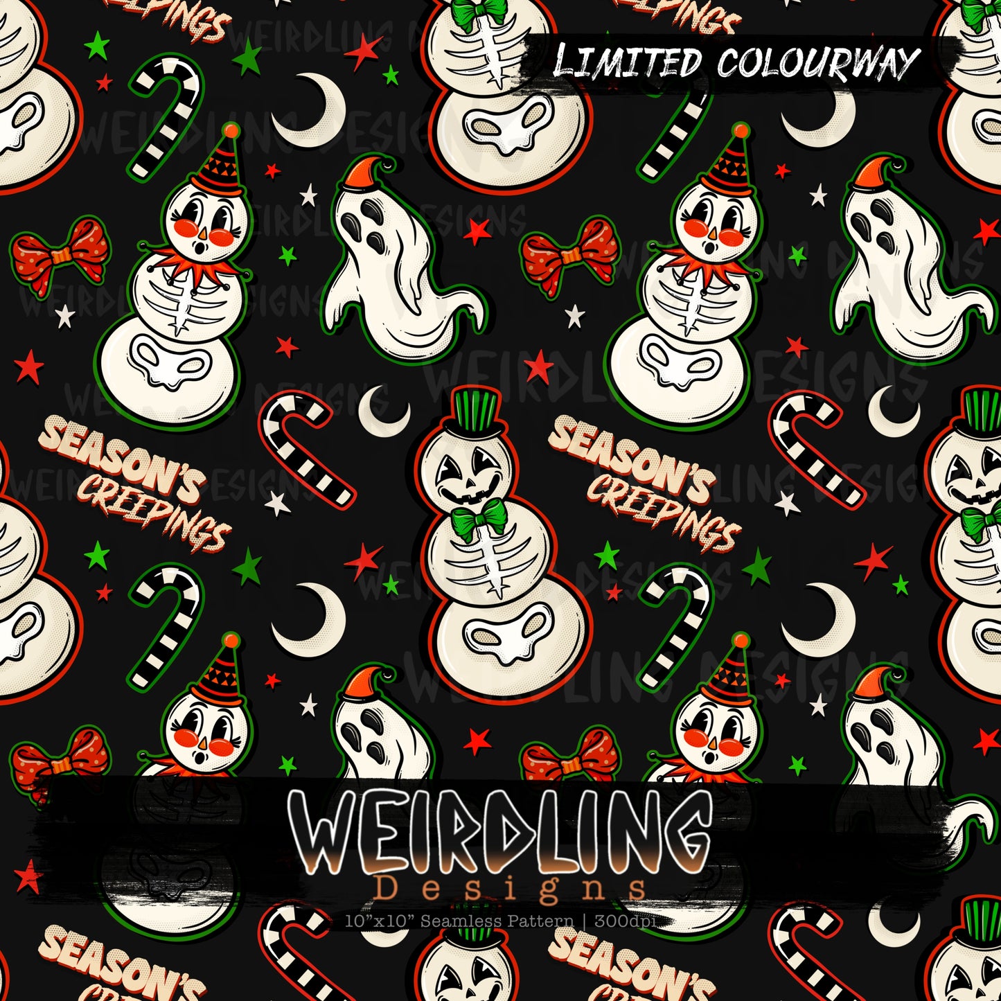 Vintage Snowmen - Limited Seamless Design- 6 Colourways