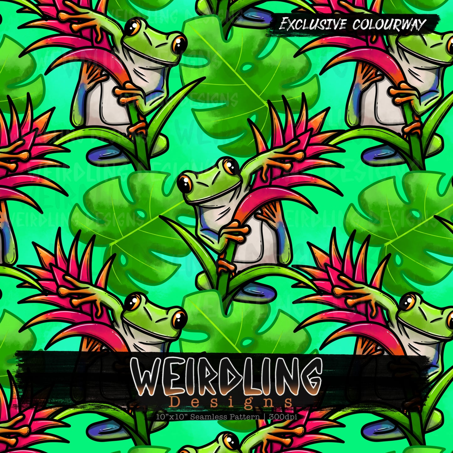 Tree Frog - Exclusive Seamless Design- 3 Colourways