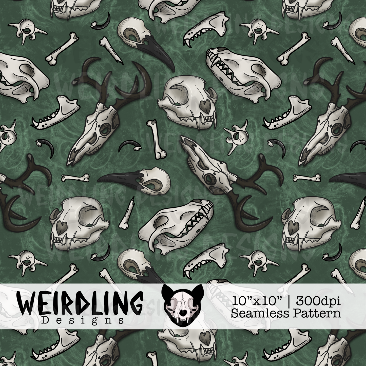 Wild Bones - Exclusive Seamless Pattern- 4 colourways