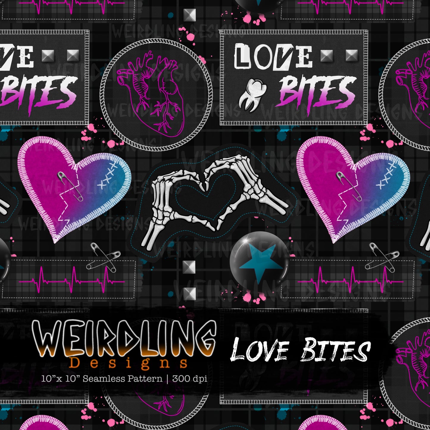 Love Bites - Limited Seamless Design - 3 Colourways