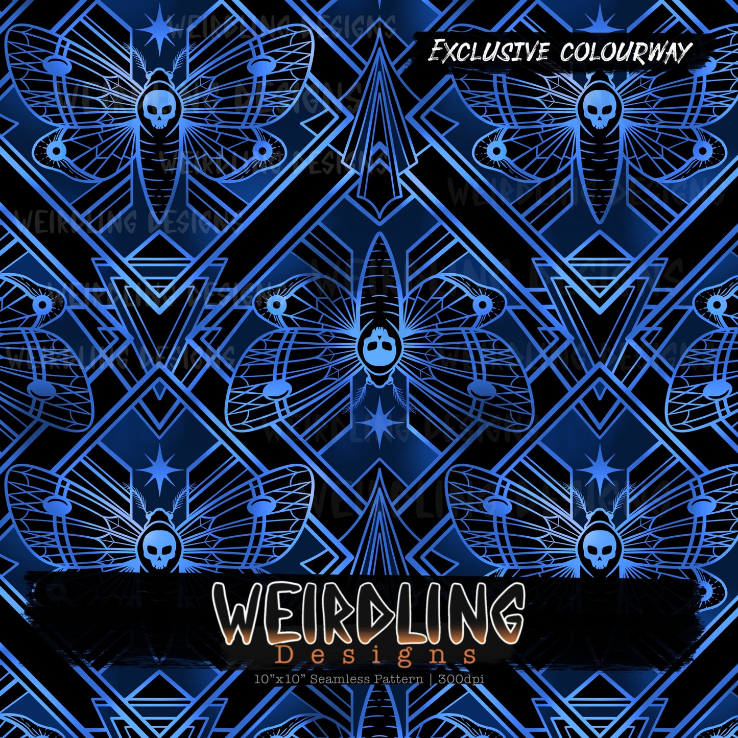 Moth Deco - Exclusive Seamless Design- 7 Colourways