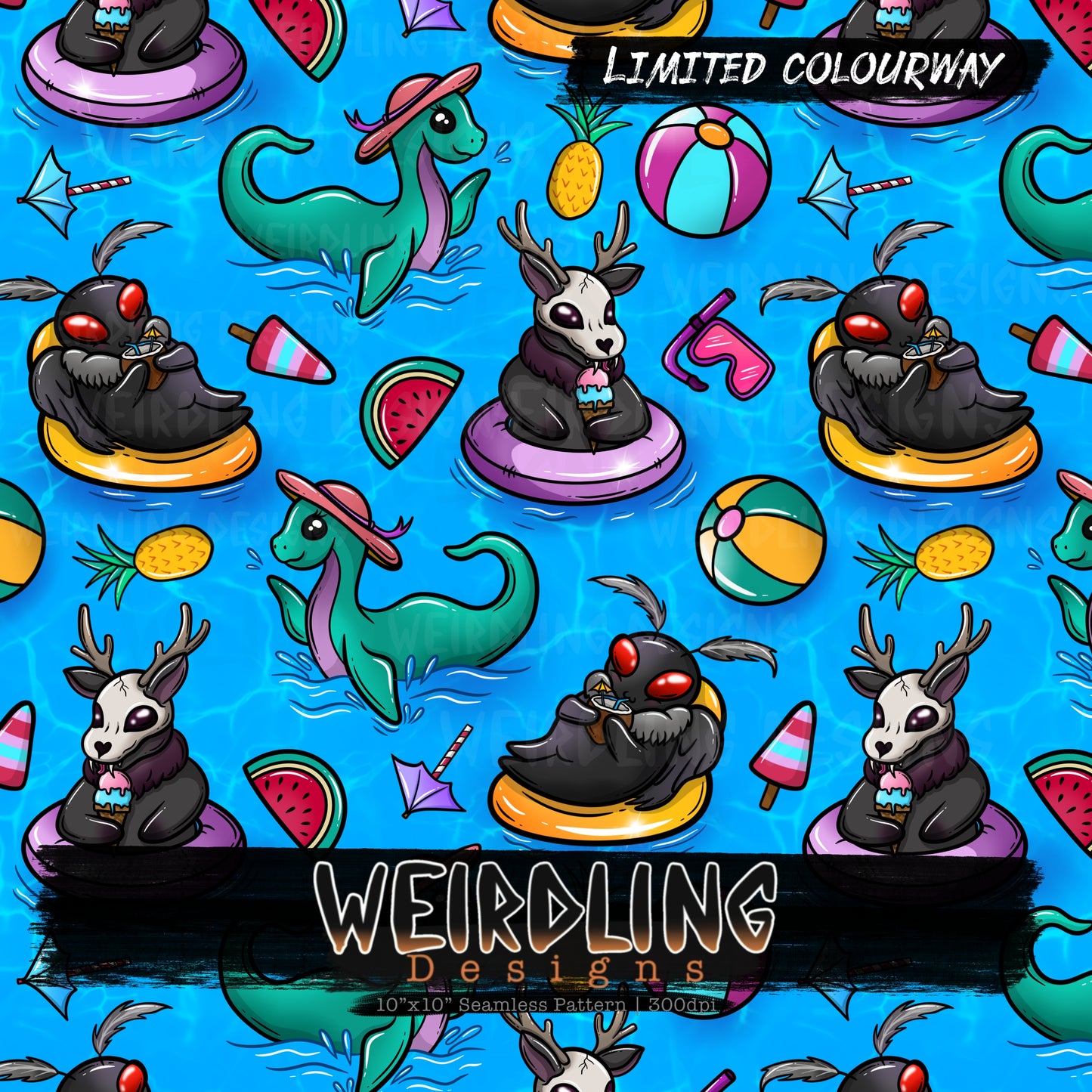 Poolside Cryptids - Limited Seamless Design