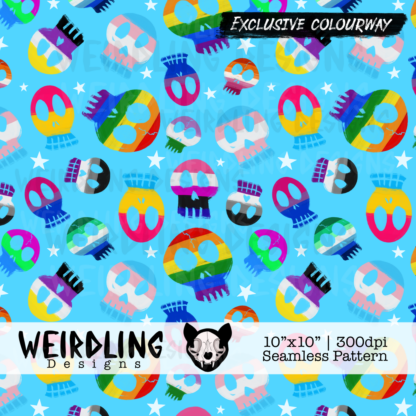 Pride Skulls - Exclusive Seamless Pattern - 3 Colourways