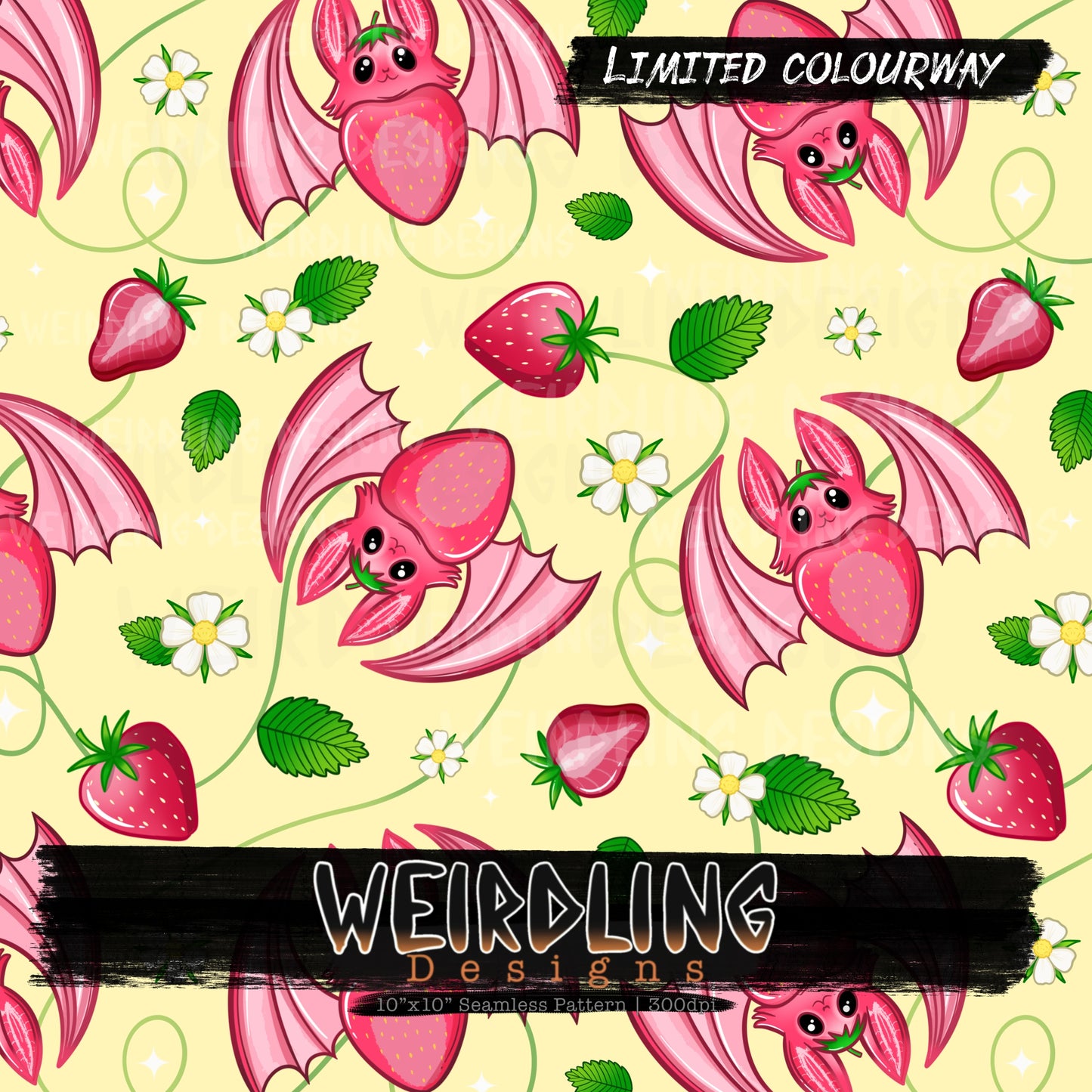 Strawbatty - Limited Seamless Design - 6 Colourways