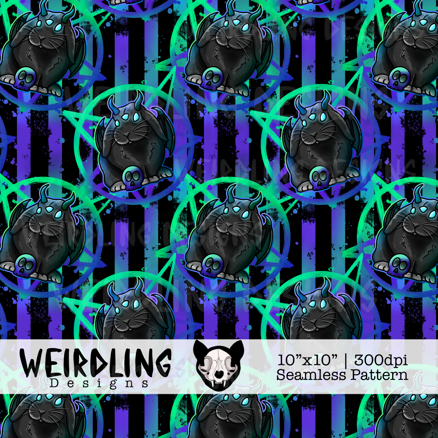Beelzebunny- Exclusive Seamless Pattern - 5 colourways