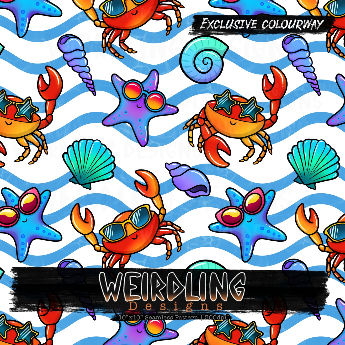 Cool Crustaceans - Exclusive Seamless Design - 11 Colourways