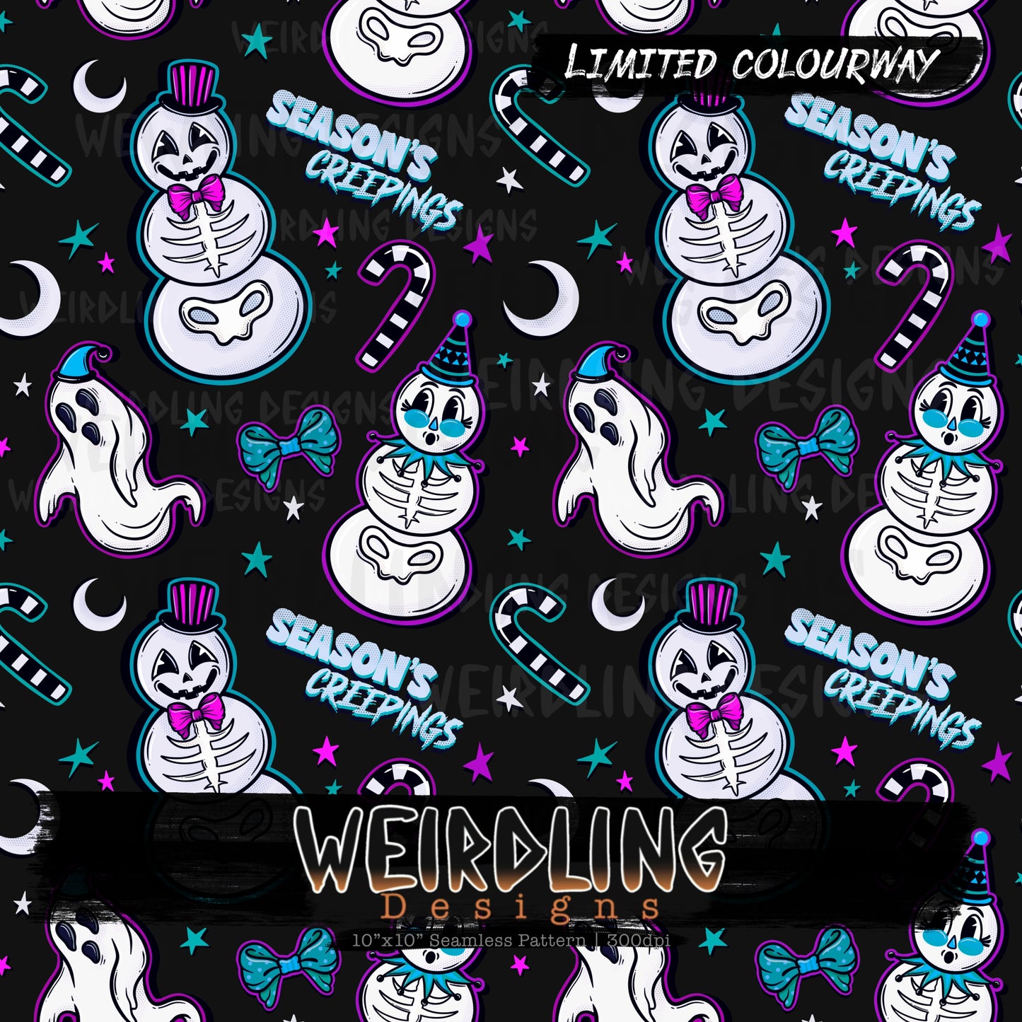 Vintage Snowmen - Limited Seamless Design- 6 Colourways