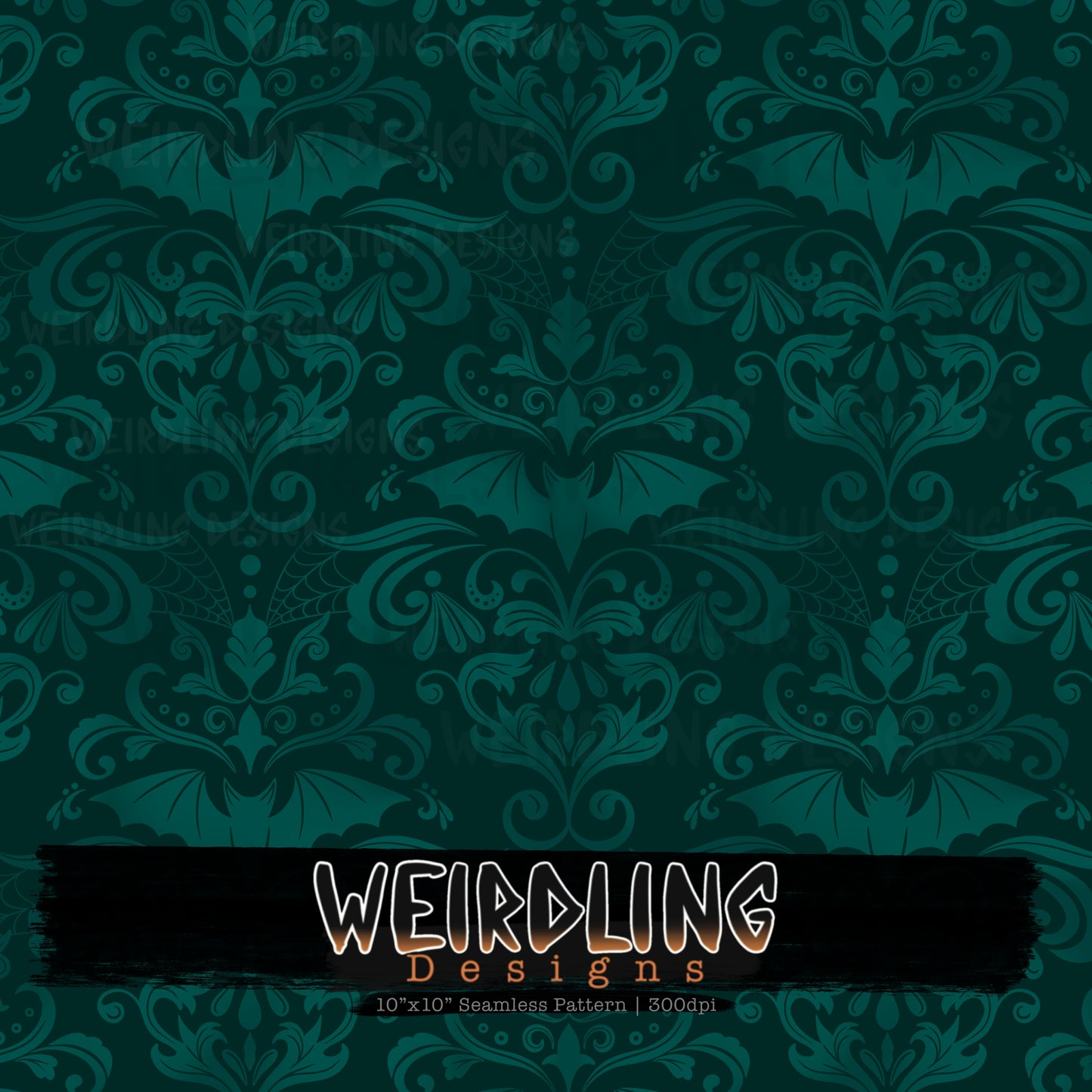 Damask Bats - Limited Seamless Design - 13 Colourways