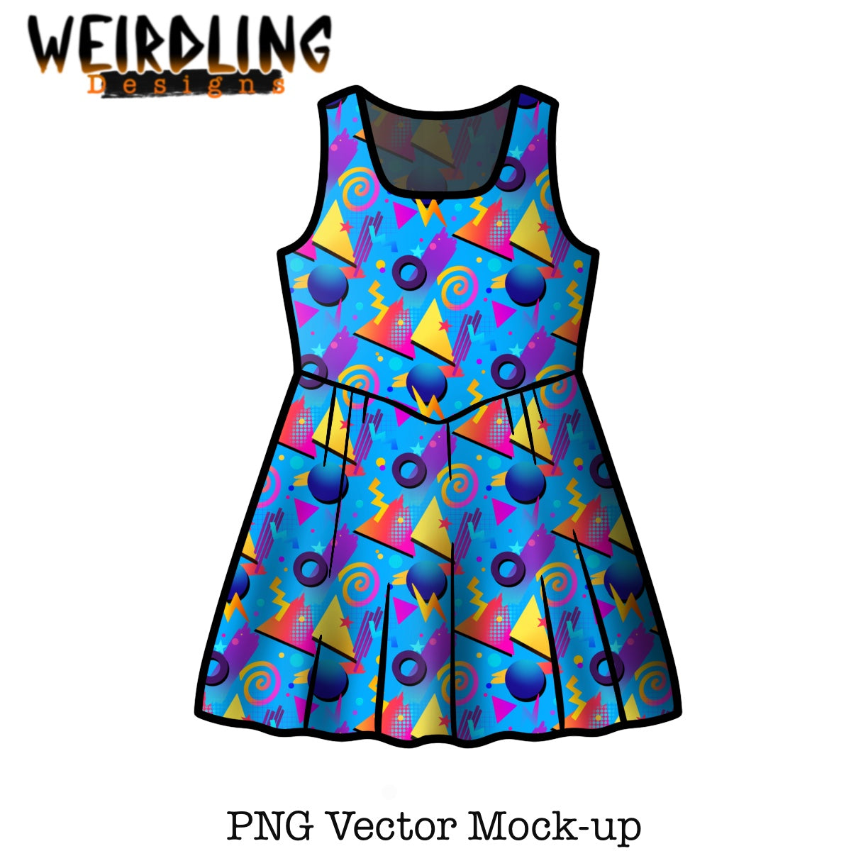 Sleeveless Kids Dress - Vector Mockup