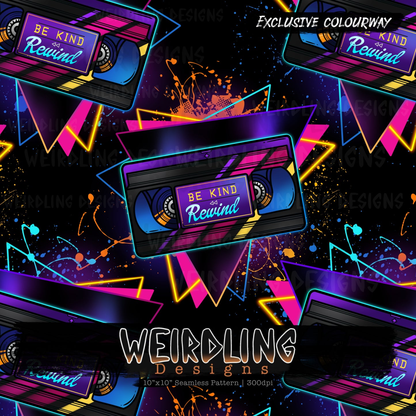 Be Kind, Rewind - Exclusive Seamless Design- 9 Colourways