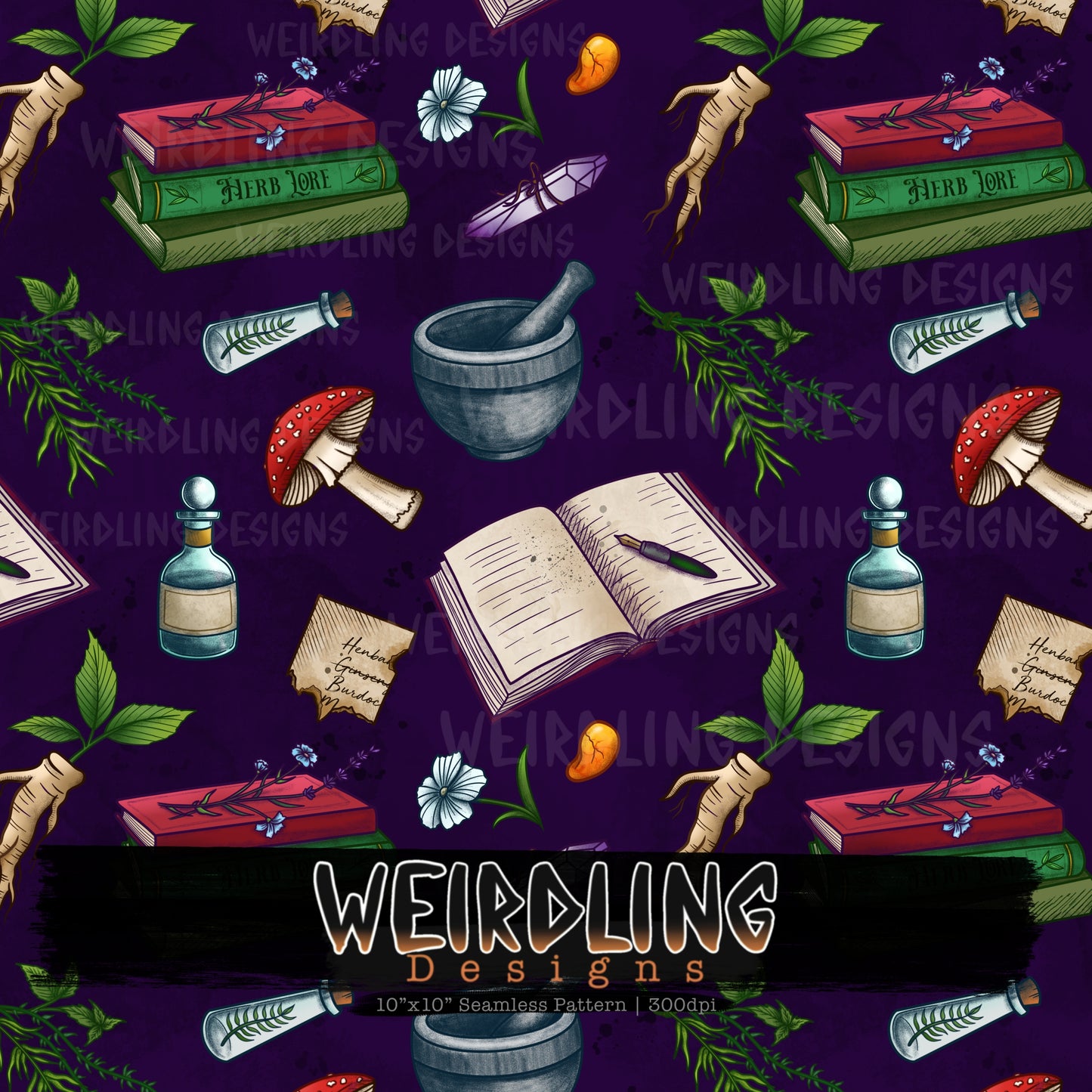 Herb Craft - Exclusive Seamless Design- 7 Colourways