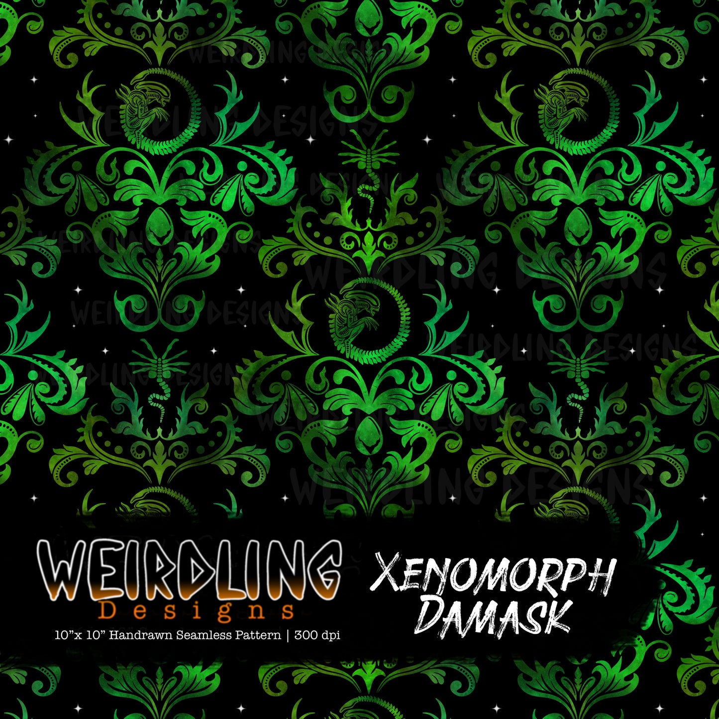 Xenomorph Damask - Limited Seamless Design - 6 Colourways