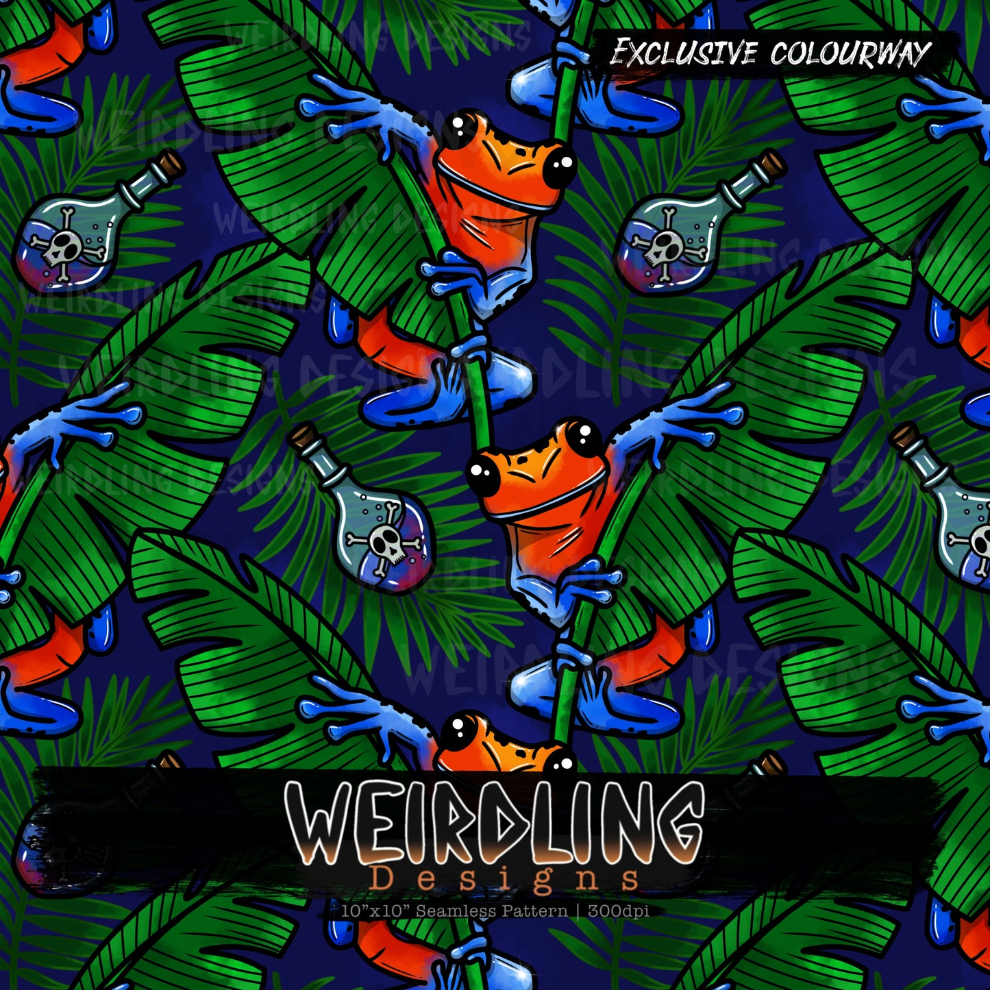 Poison Dart Frog - Exclusive Seamless Design - 5 Colourways