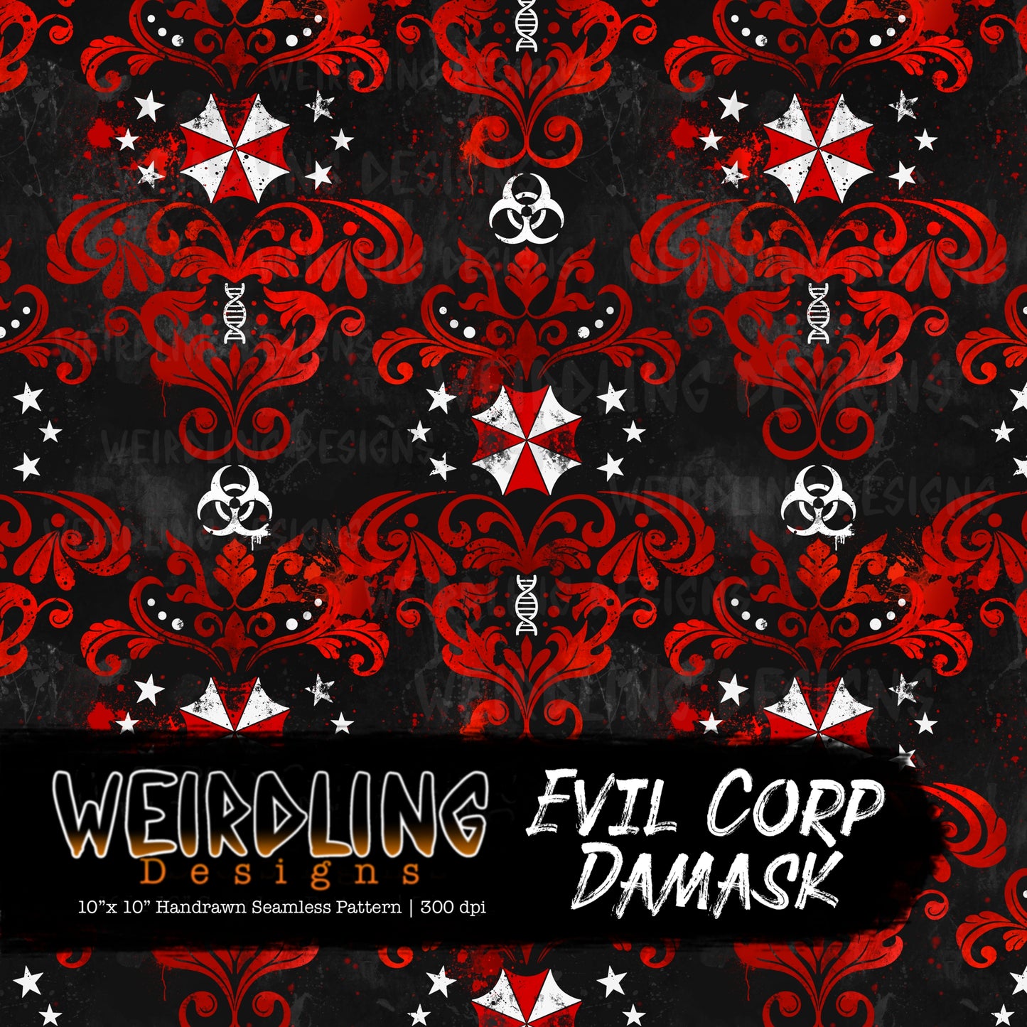 Evil Corp Damask - Limited Seamless Design - 4 Colourways