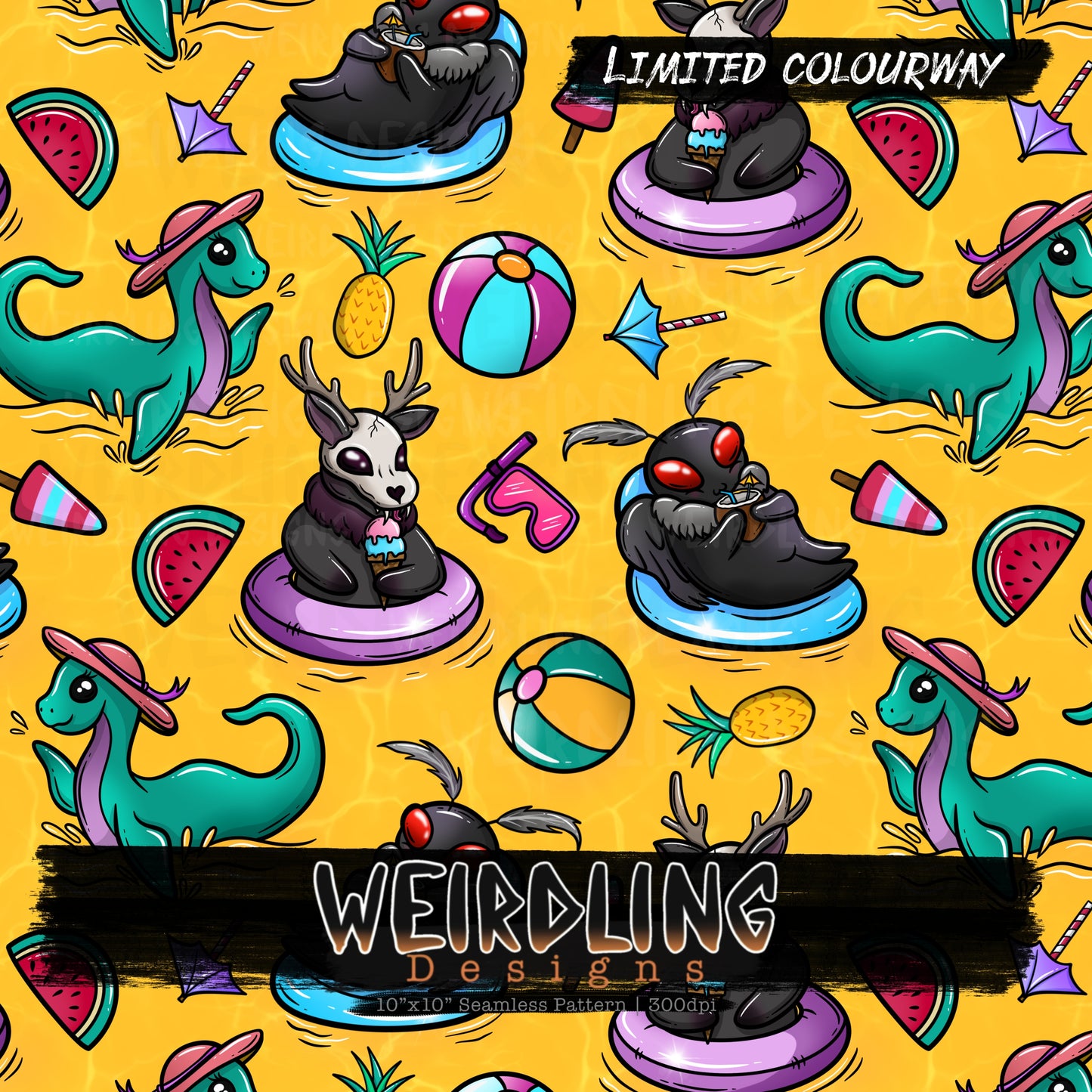 Poolside Cryptids - Limited Seamless Design