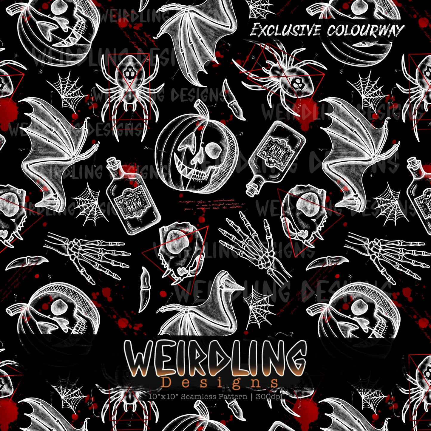 Halloween Anatomy - Exclusive Seamless Design - 3 Colourways