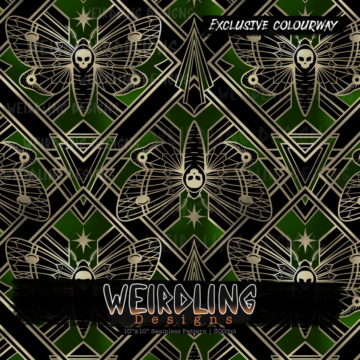 Moth Deco - Exclusive Seamless Design- 7 Colourways