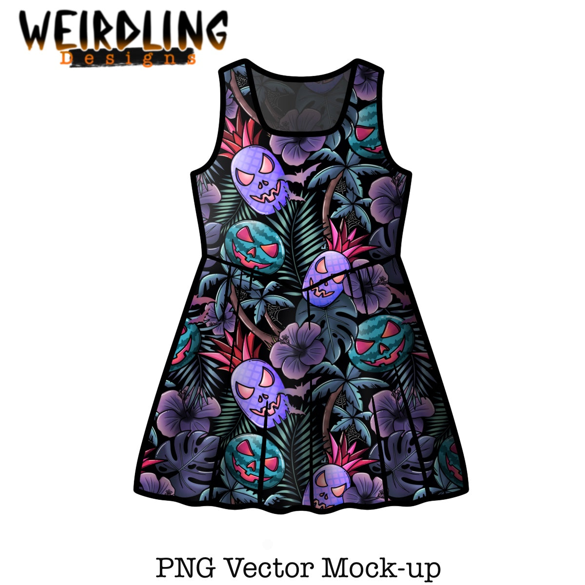 Sleeveless Kids Dress - Vector Mockup