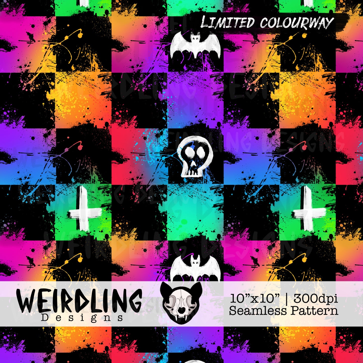 Spooky Checks - Limited Seamless Design - Multiple Colourways