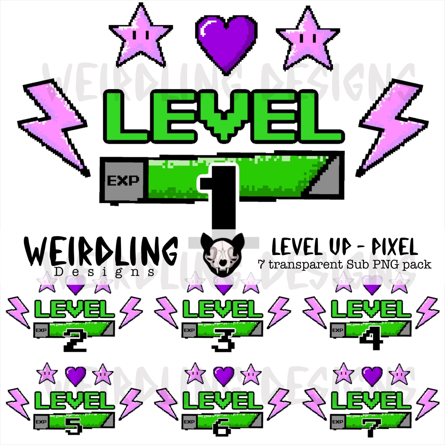 Level Up Pixel - Non-Exclusive Birthday Sub PNG pack