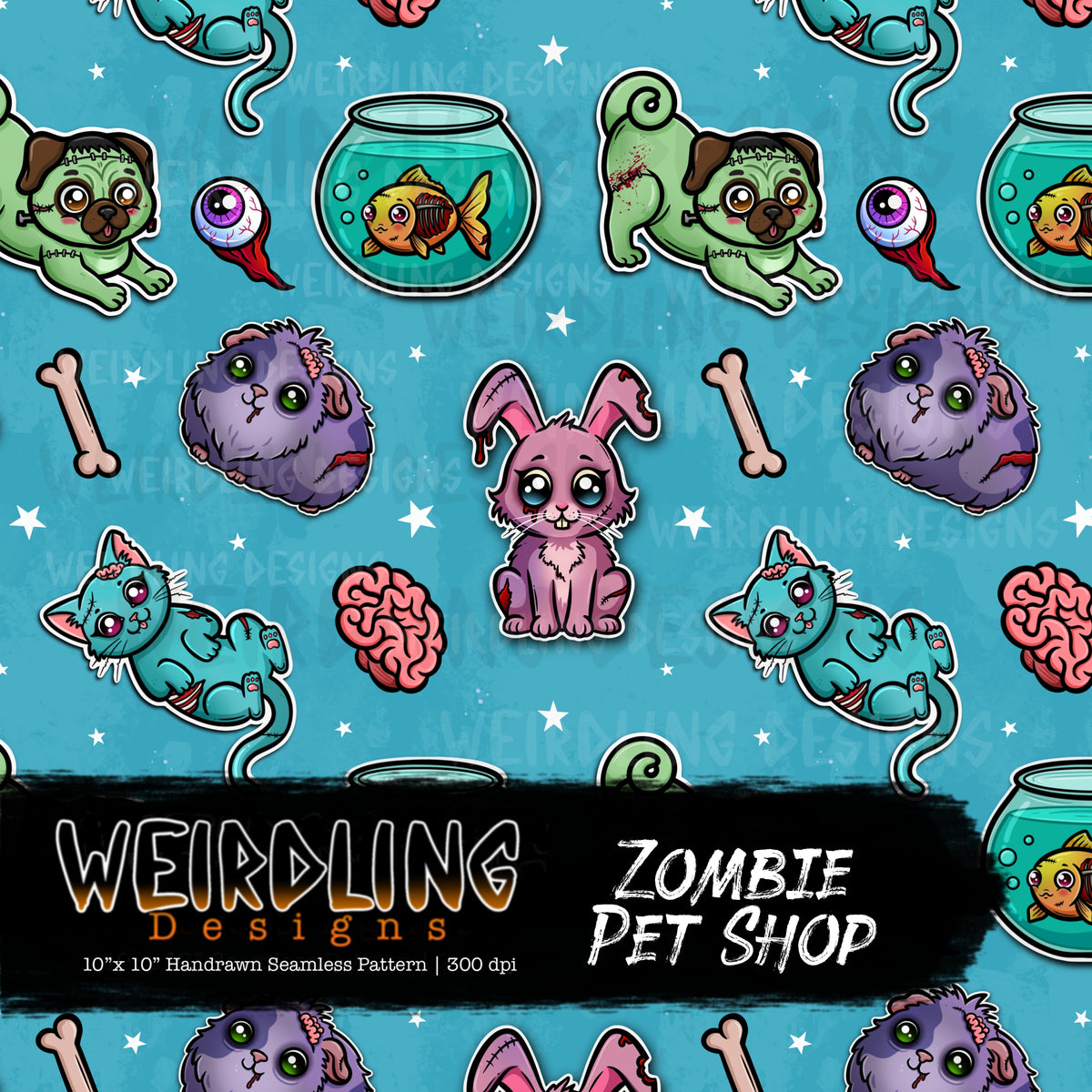 Zombie Pet Shop - Limited Seamless Design - 6 Colourways