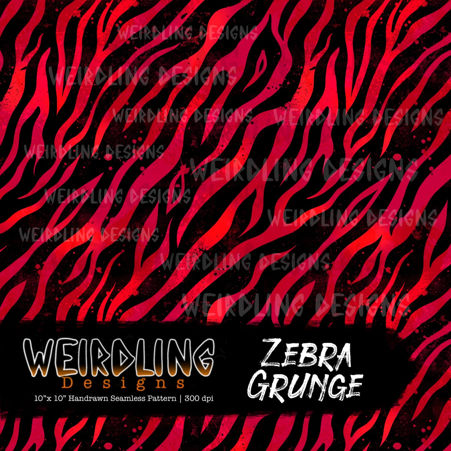 Zebra Grunge - Limited Seamless Design - 10 Colourways