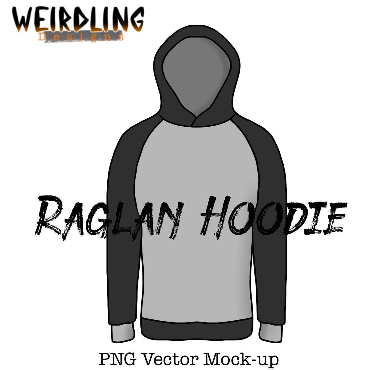 Raglan Hoodie -Vector Mockup