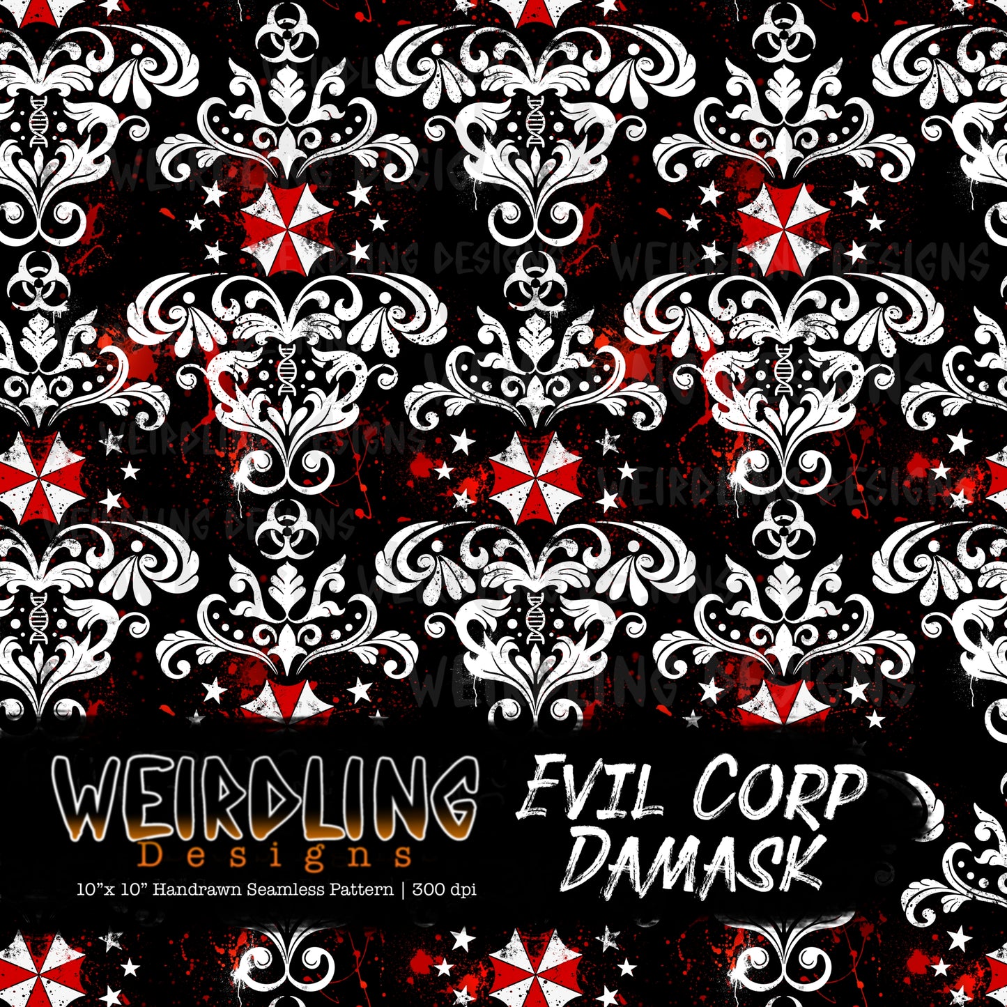 Evil Corp Damask - Limited Seamless Design - 4 Colourways