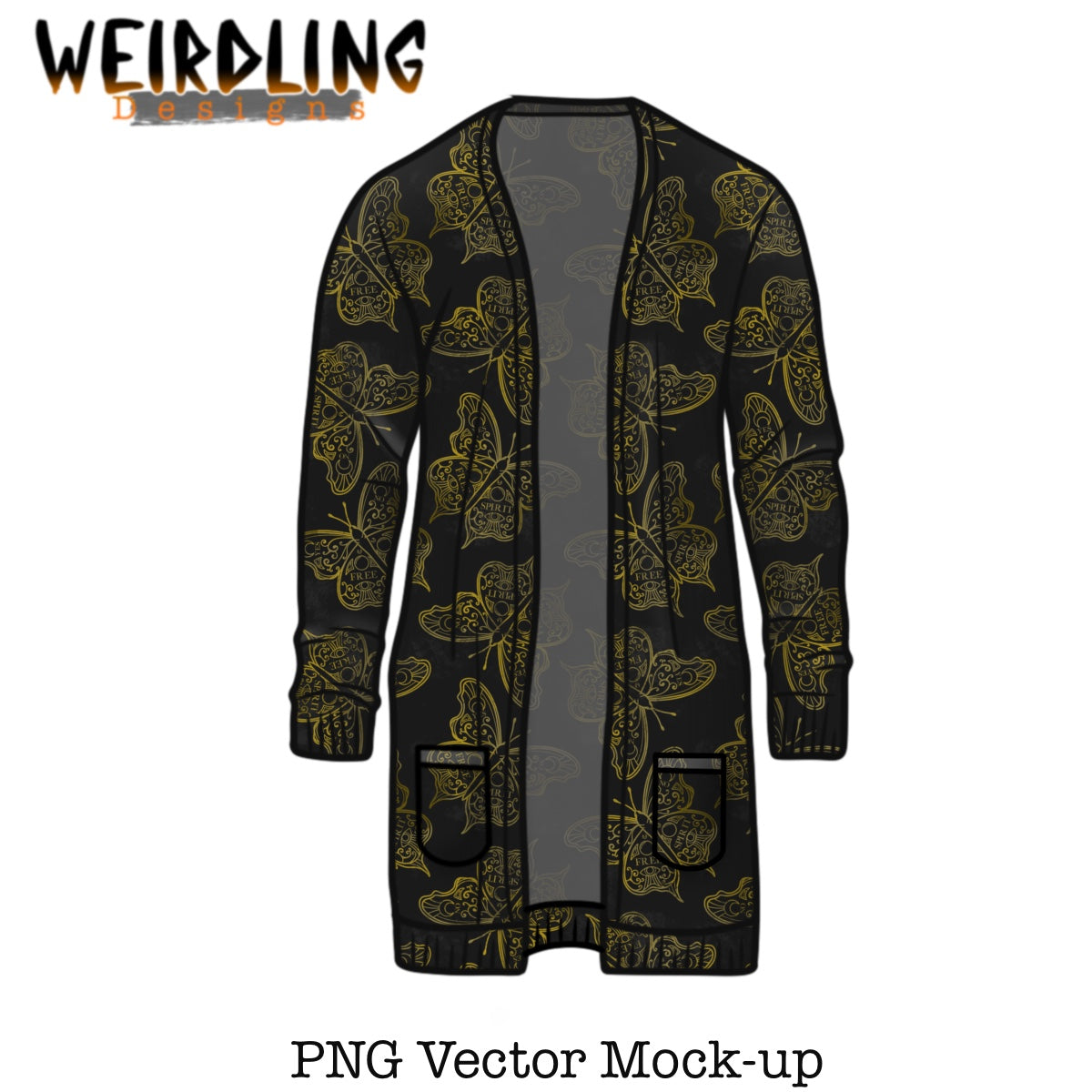 Long Cardigan - Vector Mockup