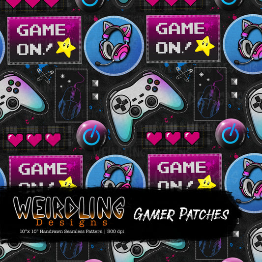 Gamer Patches - Limited Seamless Design- 4 Colourways
