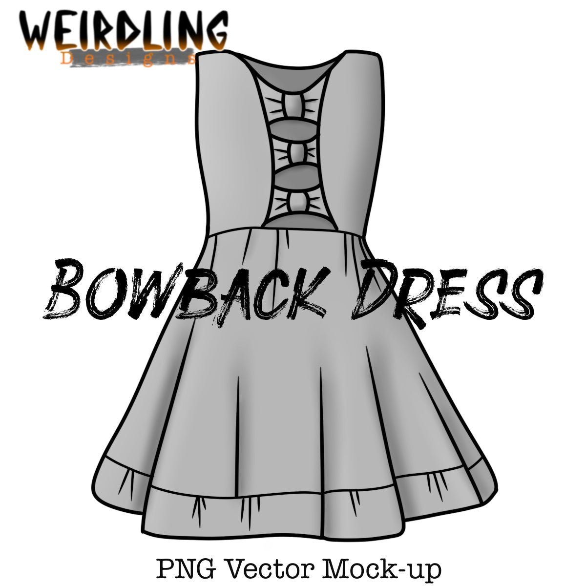 Bowback Dress - Vector mockup