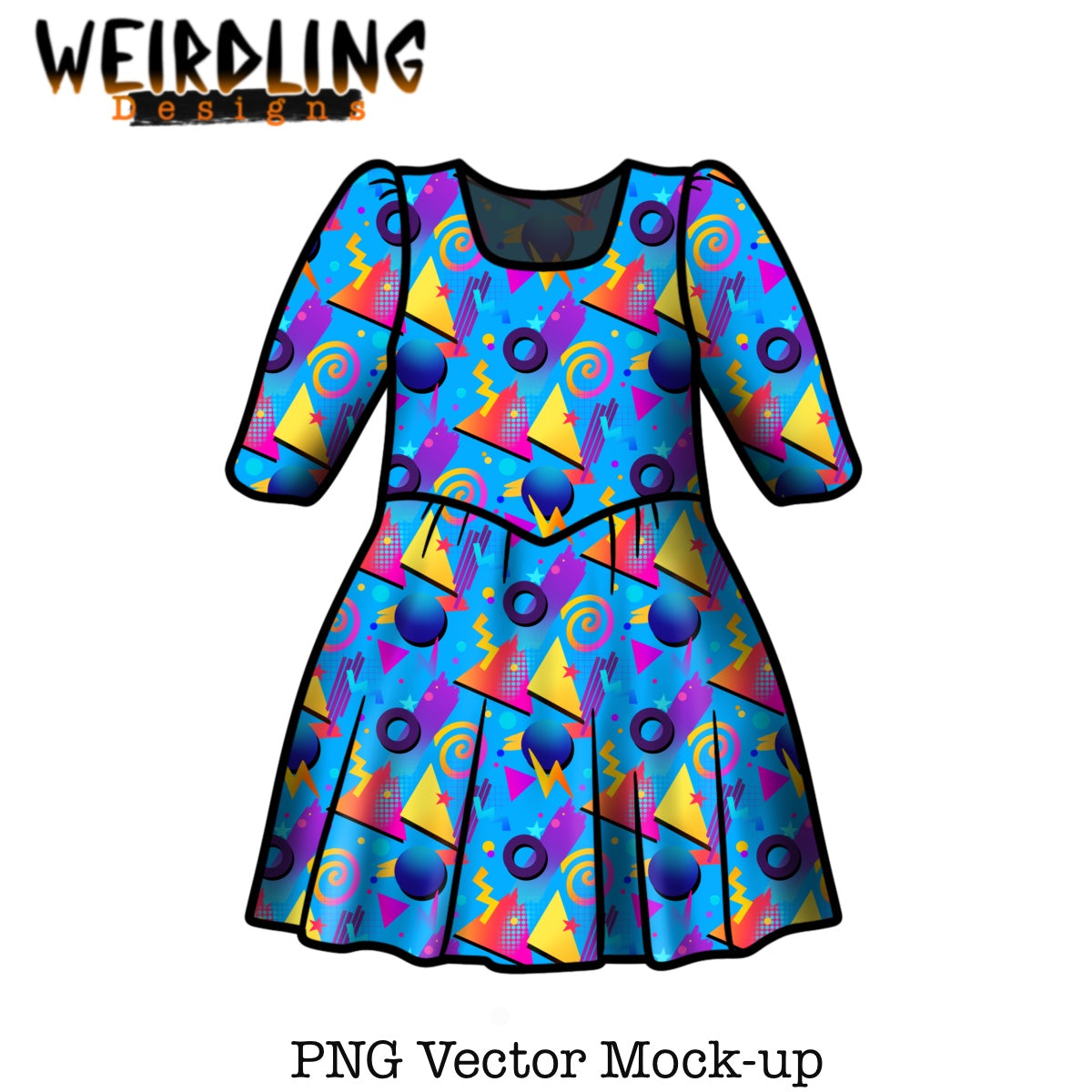 Long Sleeved Dress - Vector Mockup