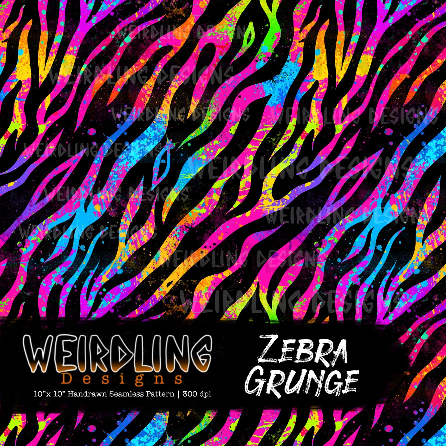 Zebra Grunge - Limited Seamless Design - 10 Colourways