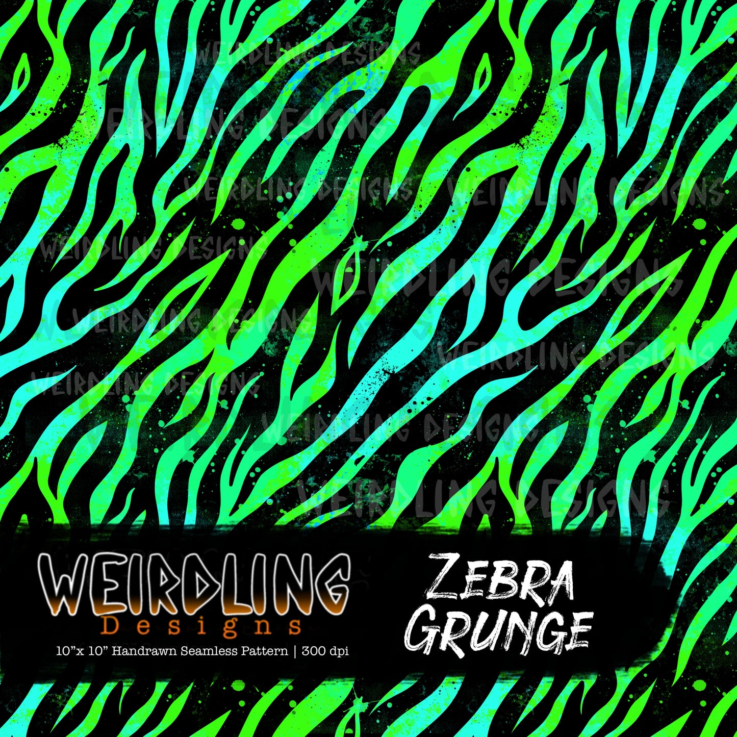 Zebra Grunge - Limited Seamless Design - 10 Colourways