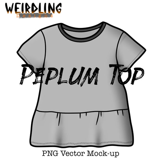 Peplum Top - Vector Mockup - 3 Variants