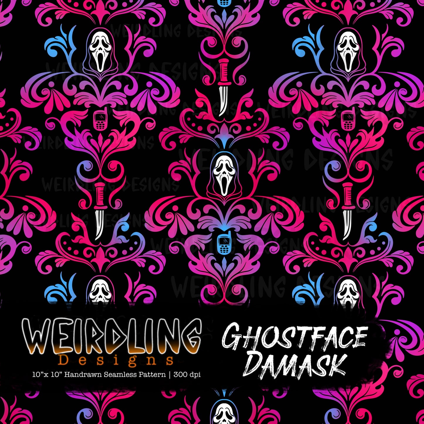 Ghostface Damask - Limited Seamless Design - 6 Colourways