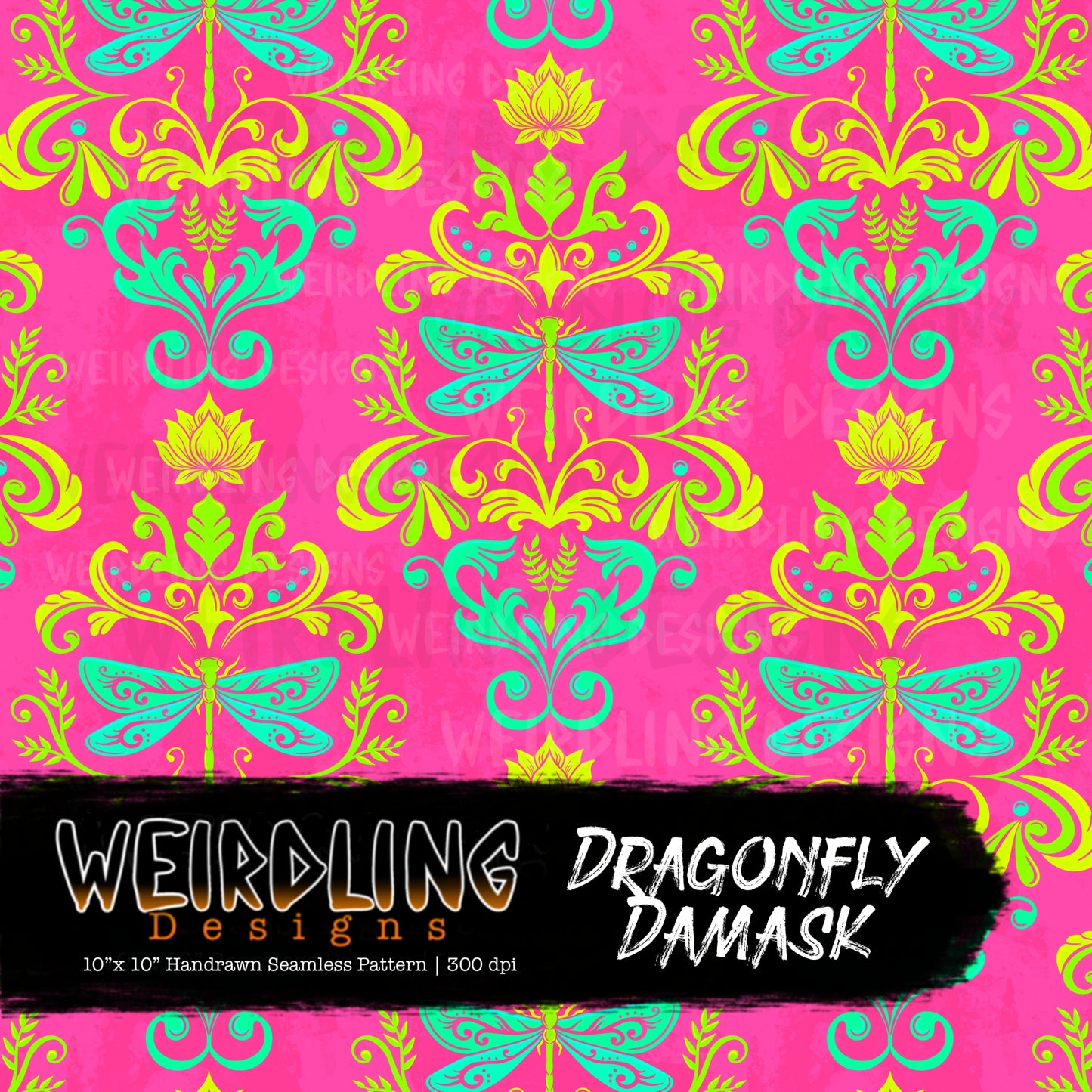 Dragonfly Damask - Limited Seamless Design- 5 Colourways