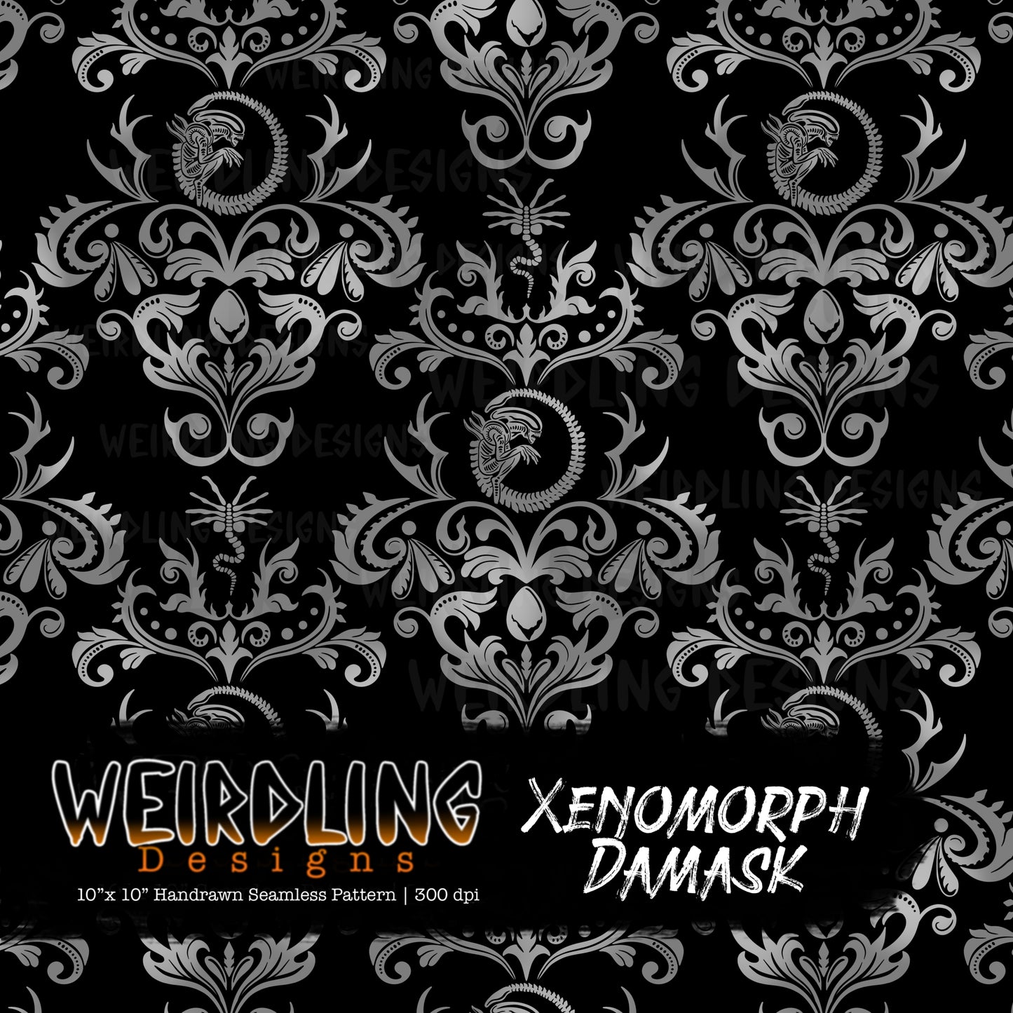 Xenomorph Damask - Limited Seamless Design - 6 Colourways