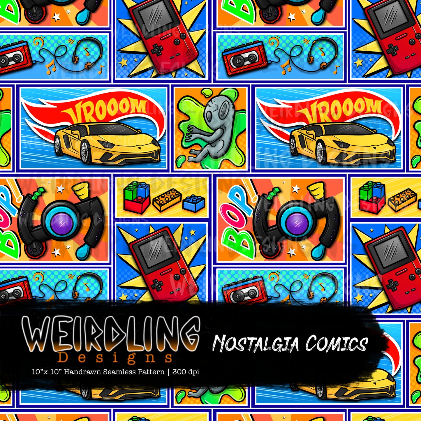 Nostalgia Comics - Limited Seamless Design- 4 Colourways