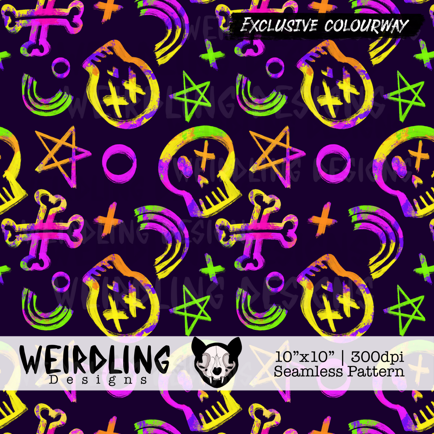 Alt Doodles - Exclusive Seamless Pattern- 4 colourways