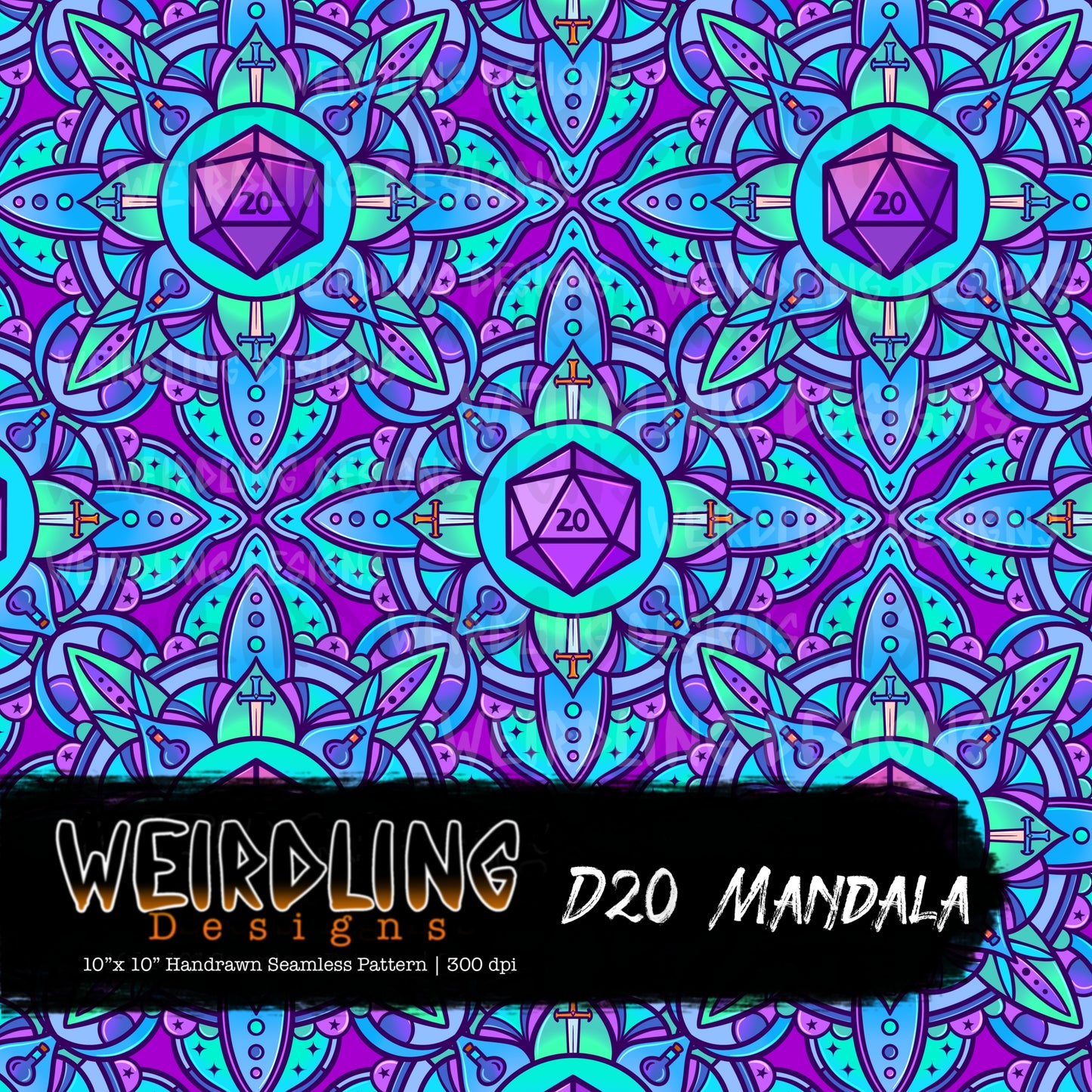 D20 Mandala - Limited Seamless Design- 5 Colourways