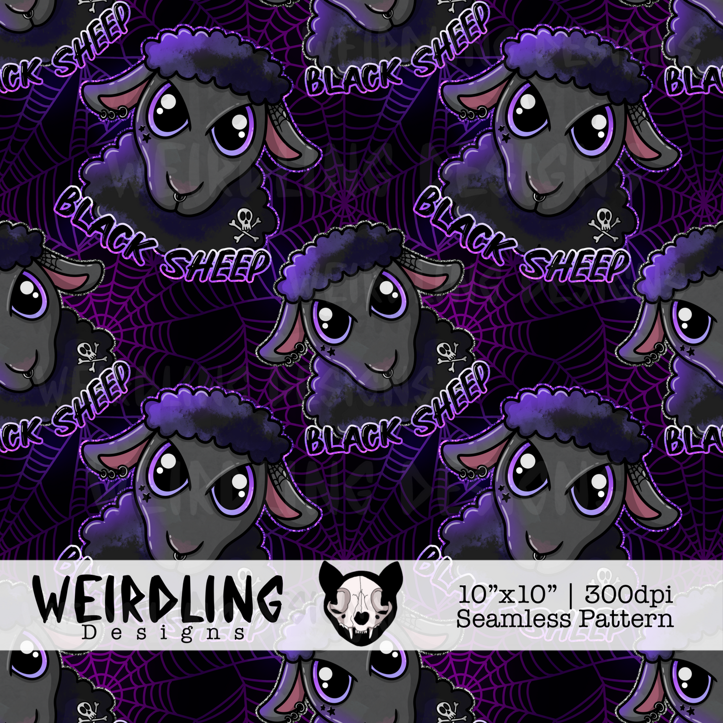 Black Sheep - Exclusive Seamless Pattern - Multiple Colourways