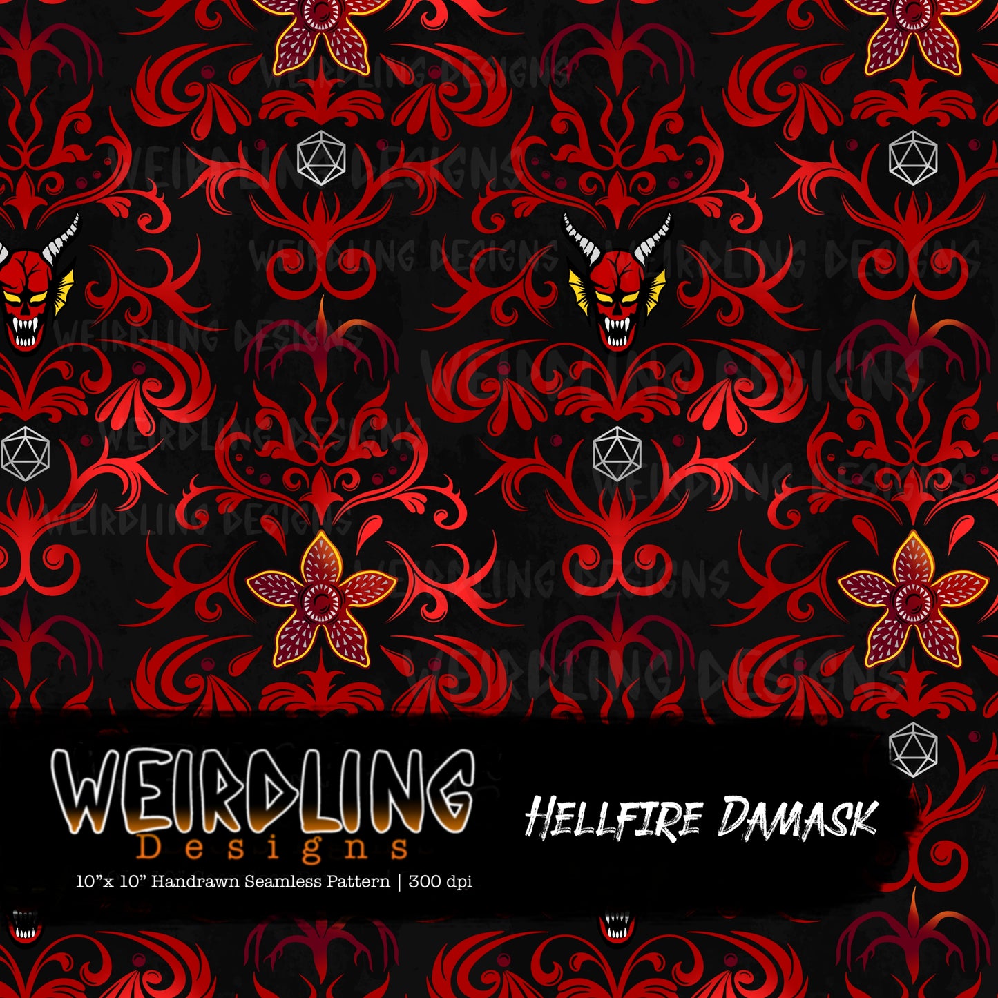 Hellfire Damask - Limited Seamless Design- 5 Colourways