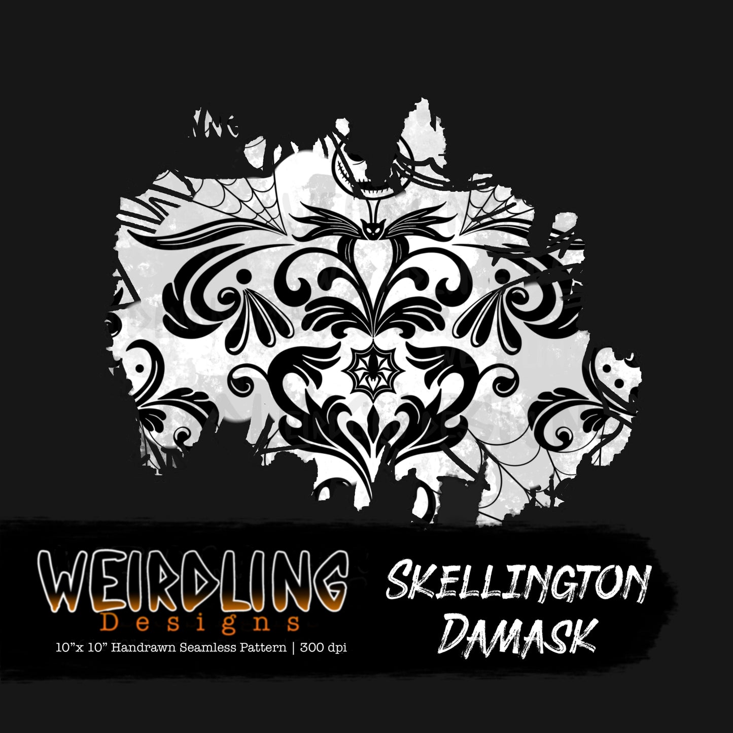 Skellington Damask - Limited Seamless Design - 7 Colourways