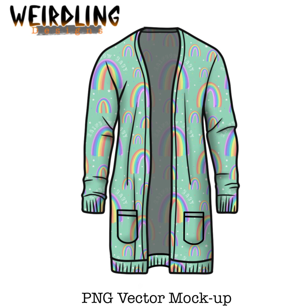 Long Cardigan - Vector Mockup