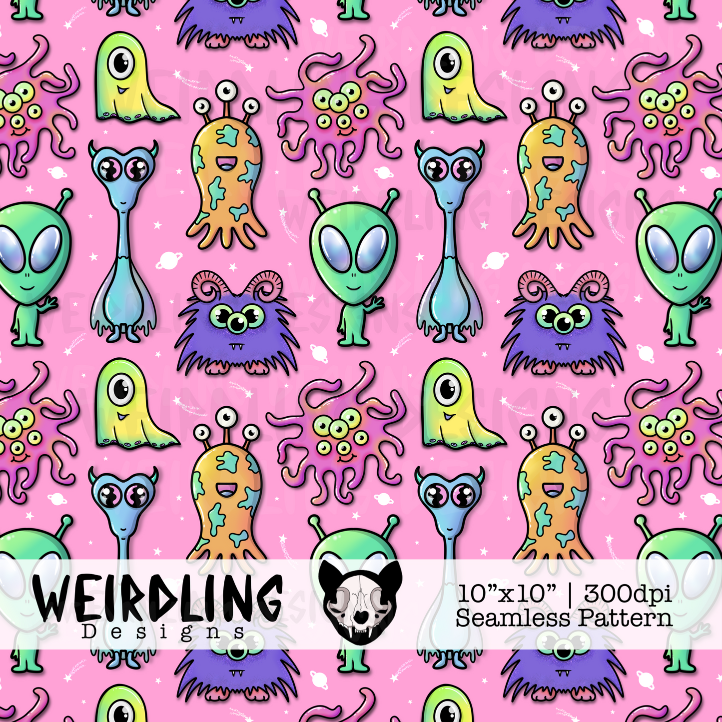 Little Aliens - Exclusive Seamless Pattern